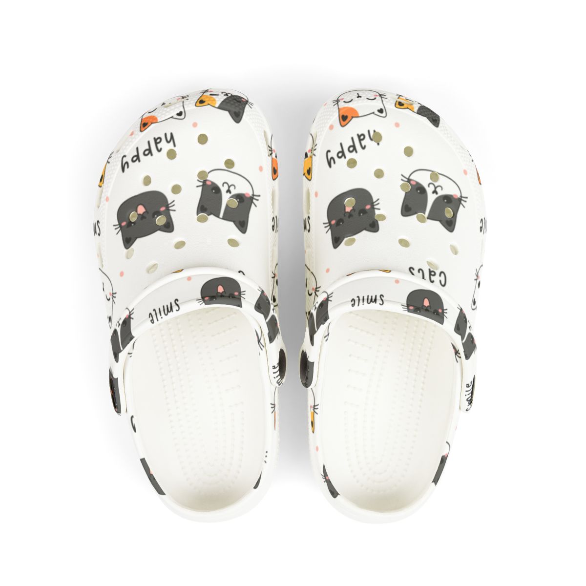 Happy Cat Garden Shoes for Adults & Kids – Lightweight EVA Slip-On Cute Kawaii Animal Sandals Water-Resistant Nurse Comfort & Walking