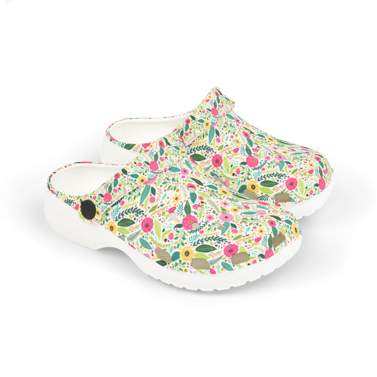 Peony Meadow Garden Shoes for Adults & Kids – Lightweight EVA Slip-On Floral Summer Sandals Water-Resistant Nurse Comfort & Walking Footwear