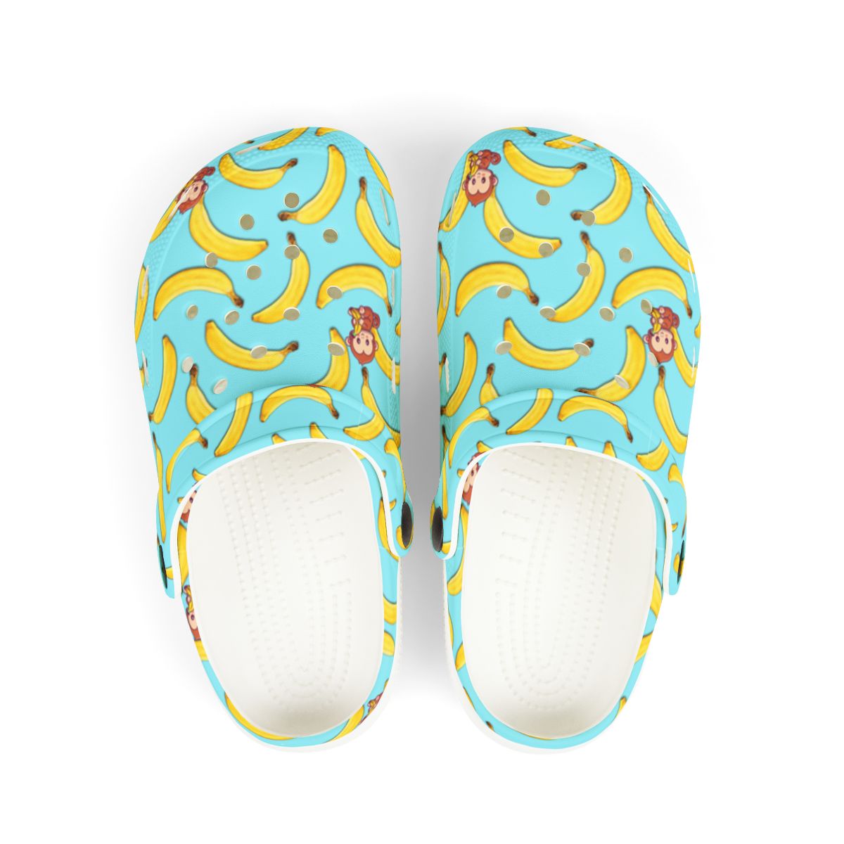Banana Monkey Garden Shoes for Adults & Kids – Lightweight EVA Slip-On Summer Fruit Sandals Water-Resistant Nurse Comfort & Walking Footwear