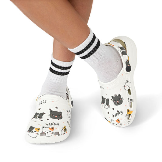 Happy Cat Garden Shoes for Adults & Kids – Lightweight EVA Slip-On Cute Kawaii Animal Sandals Water-Resistant Nurse Comfort & Walking