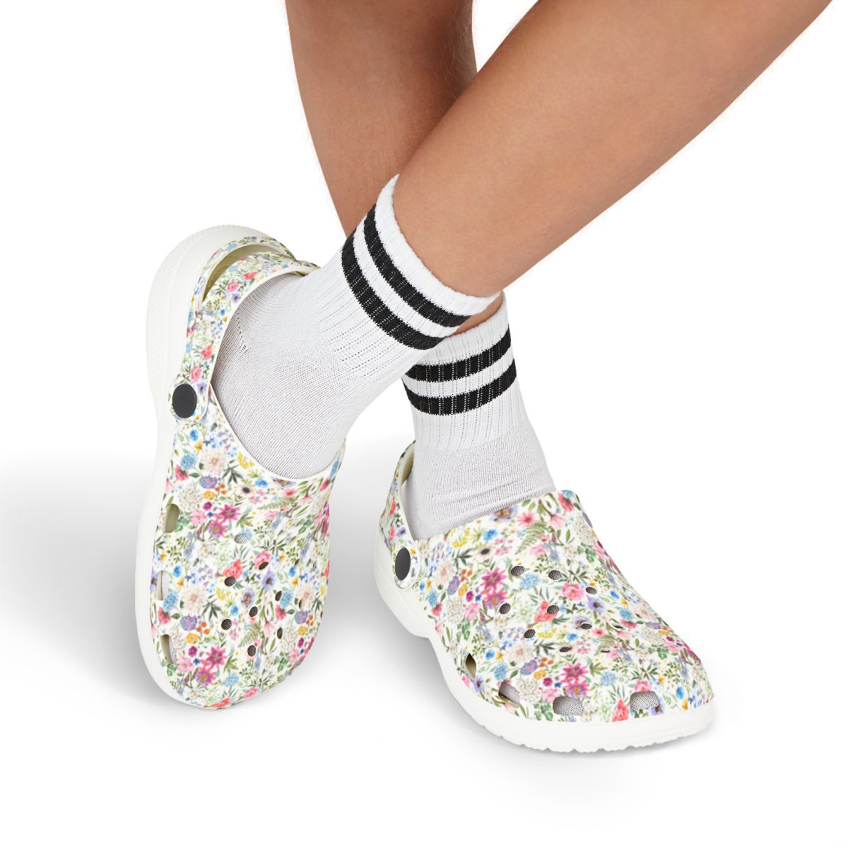 Pastel Wildflower Garden Shoes for Adults & Kids – Lightweight EVA Slip-On Floral Summer Sandals Water-Resistant Nurse Walking Comfort, Mom