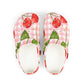 Cherry Gingham Garden Shoes for Adults & Kids – Lightweight EVA Slip-On Pink Picnic Sandals Water-Resistant Nurse Comfort & Walking