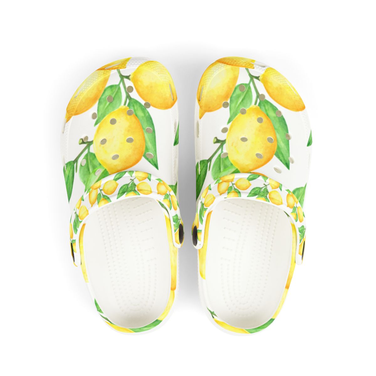 Lemon Sandals for Women and Kids – Citrus Print Garden Shoes, Lightweight EVA Slip-Ons, Cute Summer Footwear & Nurse Comfort Mules