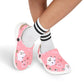 Pink Ghost Garden Shoes for Adults & Kids – Lightweight EVA Slip-On Halloween Sandals Water-Resistant Nurse Comfort Footwear
