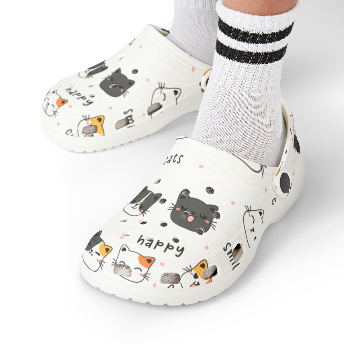 Happy Cat Garden Shoes for Adults & Kids – Lightweight EVA Slip-On Cute Kawaii Animal Sandals Water-Resistant Nurse Comfort & Walking