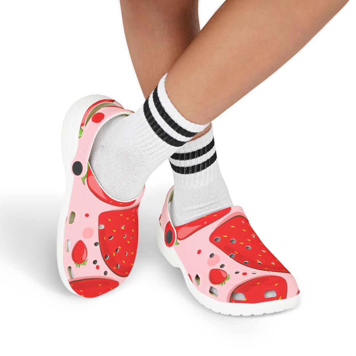 Strawberry Sandals for Adults & Kids – Cute Fruit Print Garden Shoes, Lightweight EVA Slip-Ons, Comfy Summer Footwear