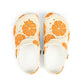 Orange Citrus Clogs – Lightweight EVA Garden Shoes – Fruit Print Slip-On Comfort Mules for Women, Nurses & Summer Style Lovers