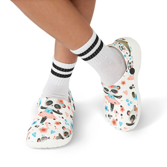 Ballerina Panda Garden Shoes for Adults & Kids – Lightweight EVA Slip-On Cute Dance Animal Sandals Water-Resistant Nurse Comfort & Walking