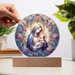 Mary and Baby Jesus Stained Glass Style Plaque