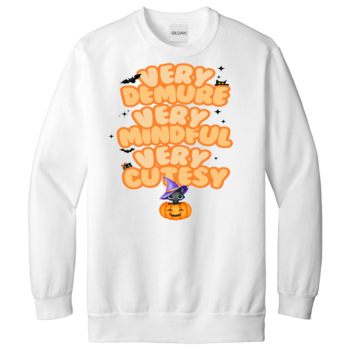 Halloween Very Demure Very Mindful Very Cutesy Cat Sweatshirt