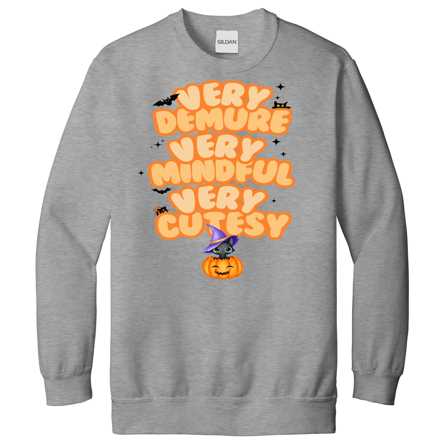 Halloween Very Demure Very Mindful Very Cutesy Cat Sweatshirt