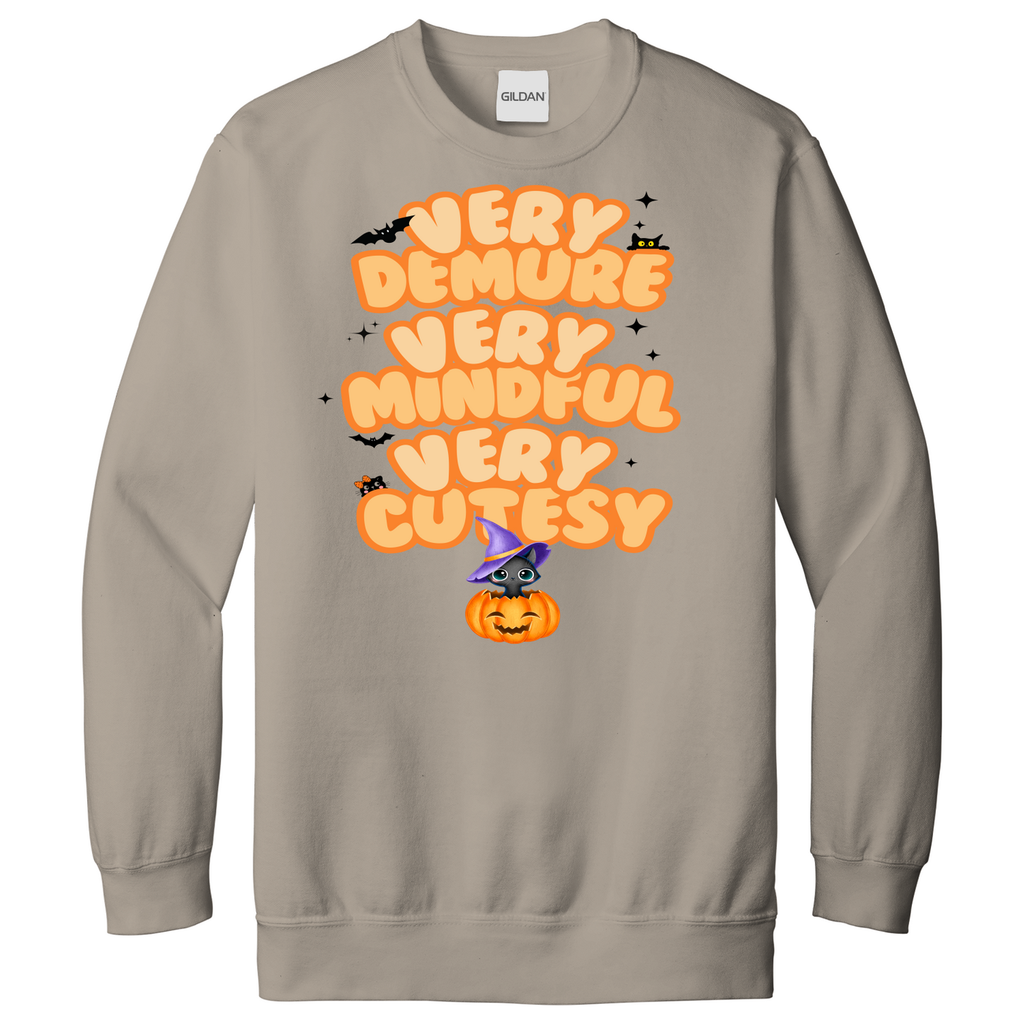 Halloween Very Demure Very Mindful Very Cutesy Cat Sweatshirt