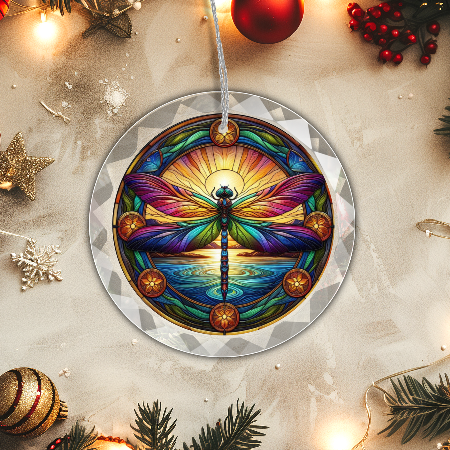 Dragonfly Glass Ornament