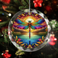 Stained Glass Look Dragonfly Ornament