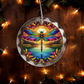 Stained Glass Look Dragonfly Ornament