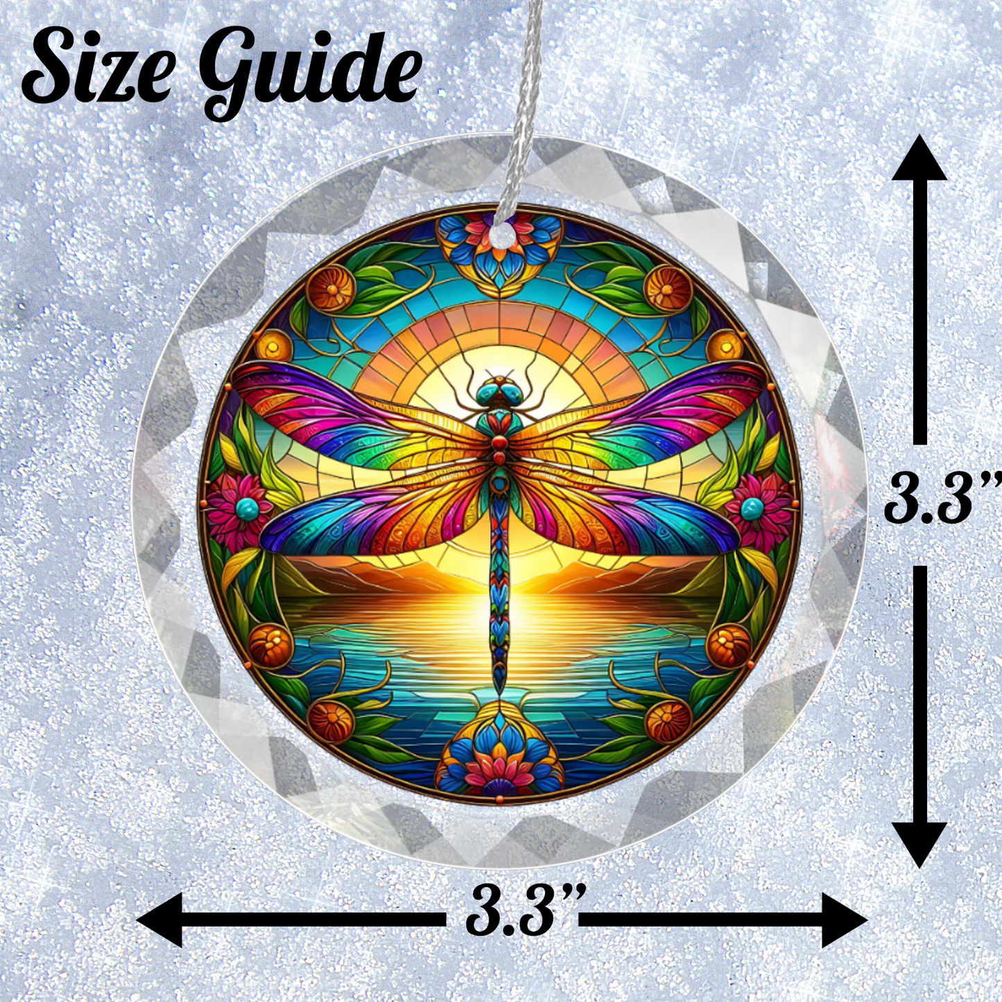 Dragonfly Stained Glass Look Ornament