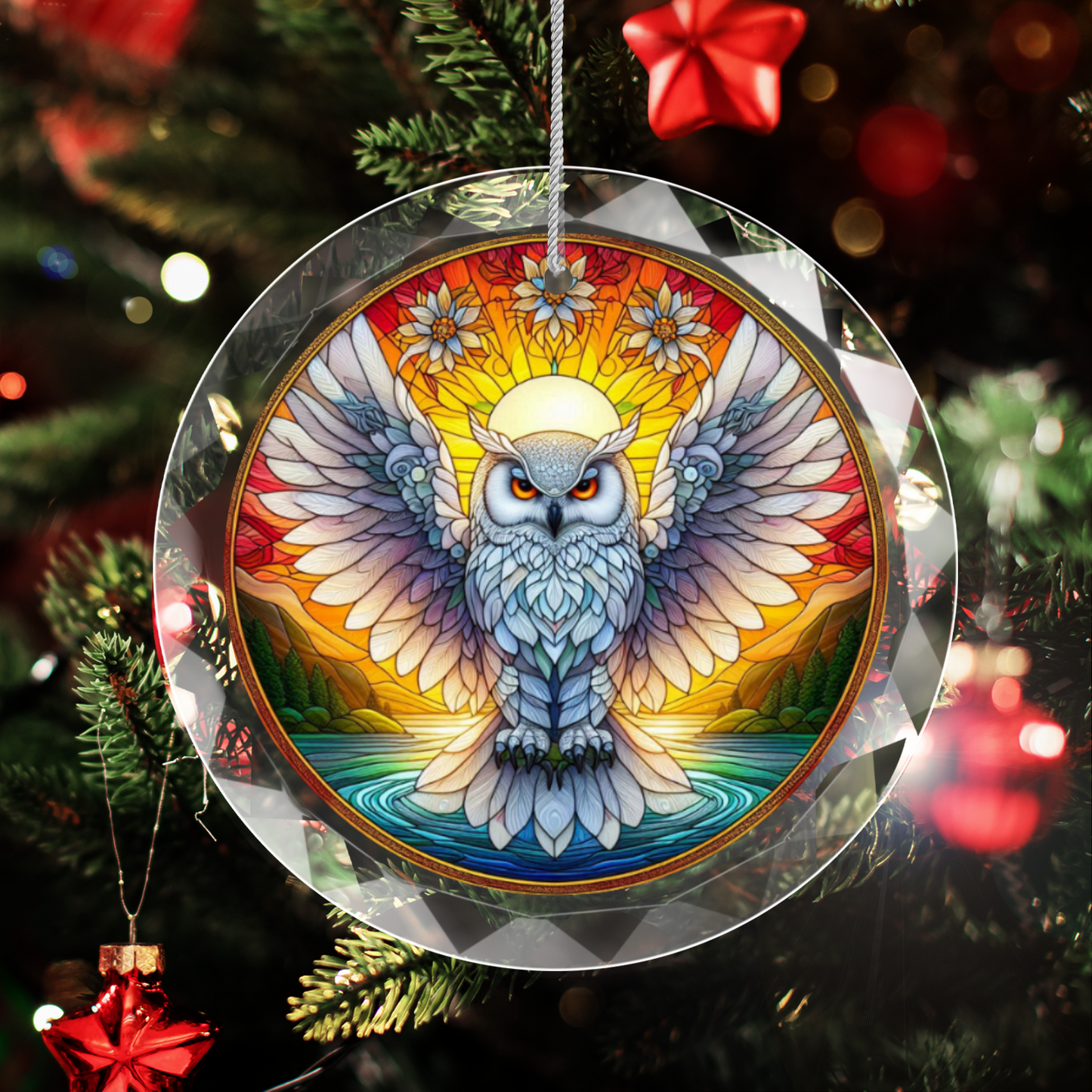 Stained Glass Owl Ornament