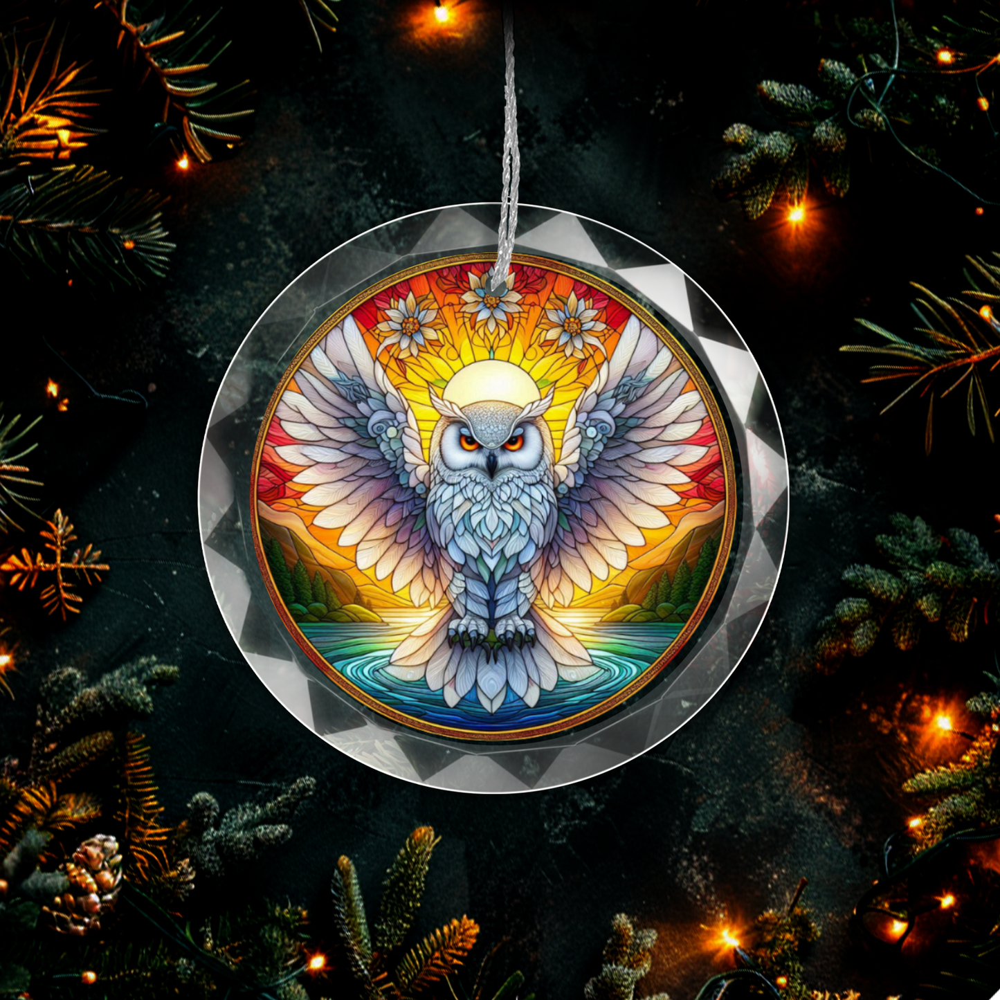 Stained Glass Owl Ornament