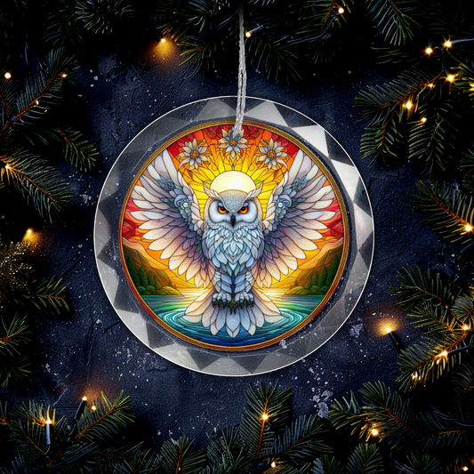 Stained Glass Owl Ornament