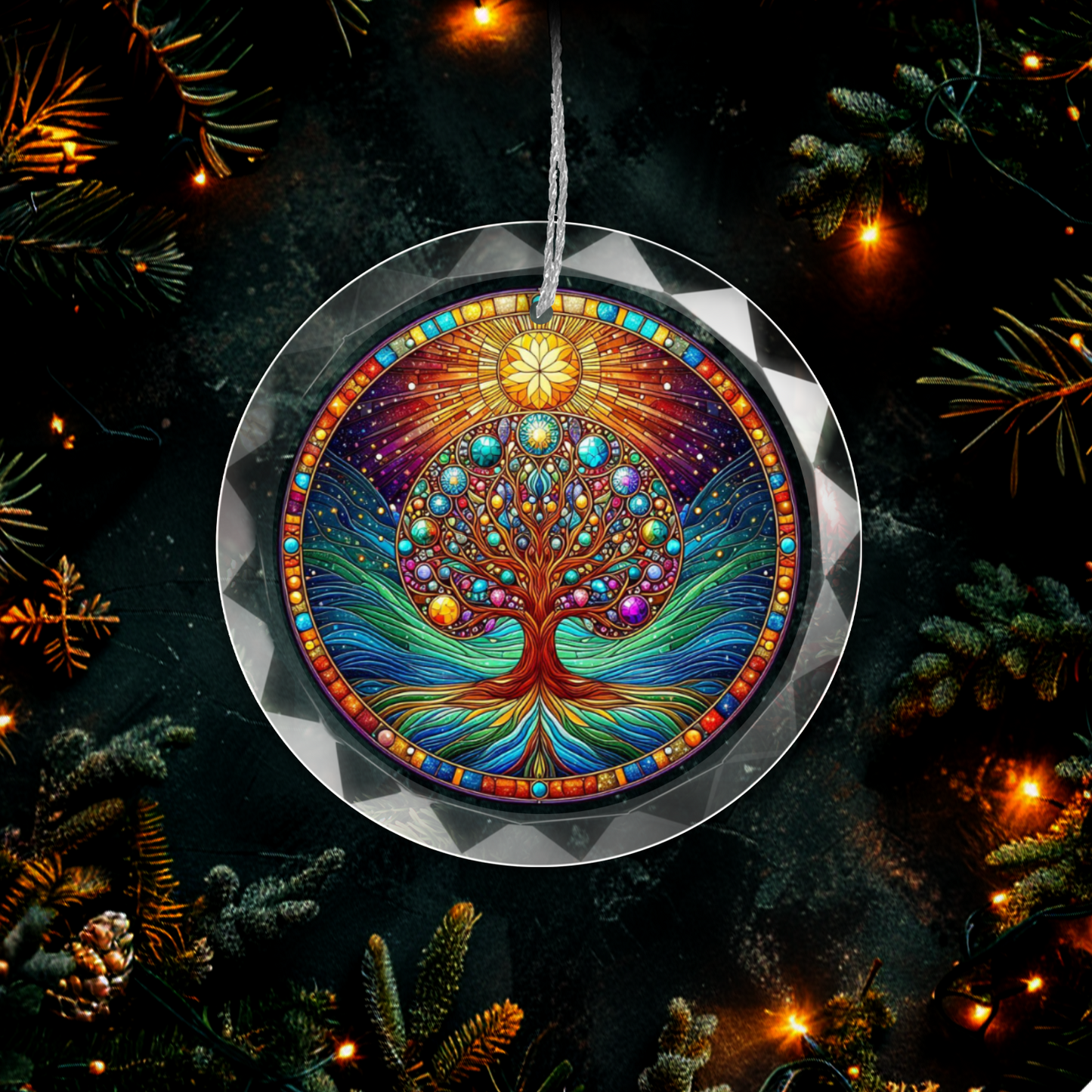 Glass Tree of Life Ornament