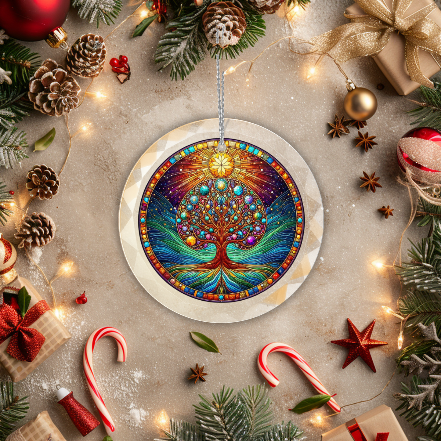 Glass Tree of Life Ornament