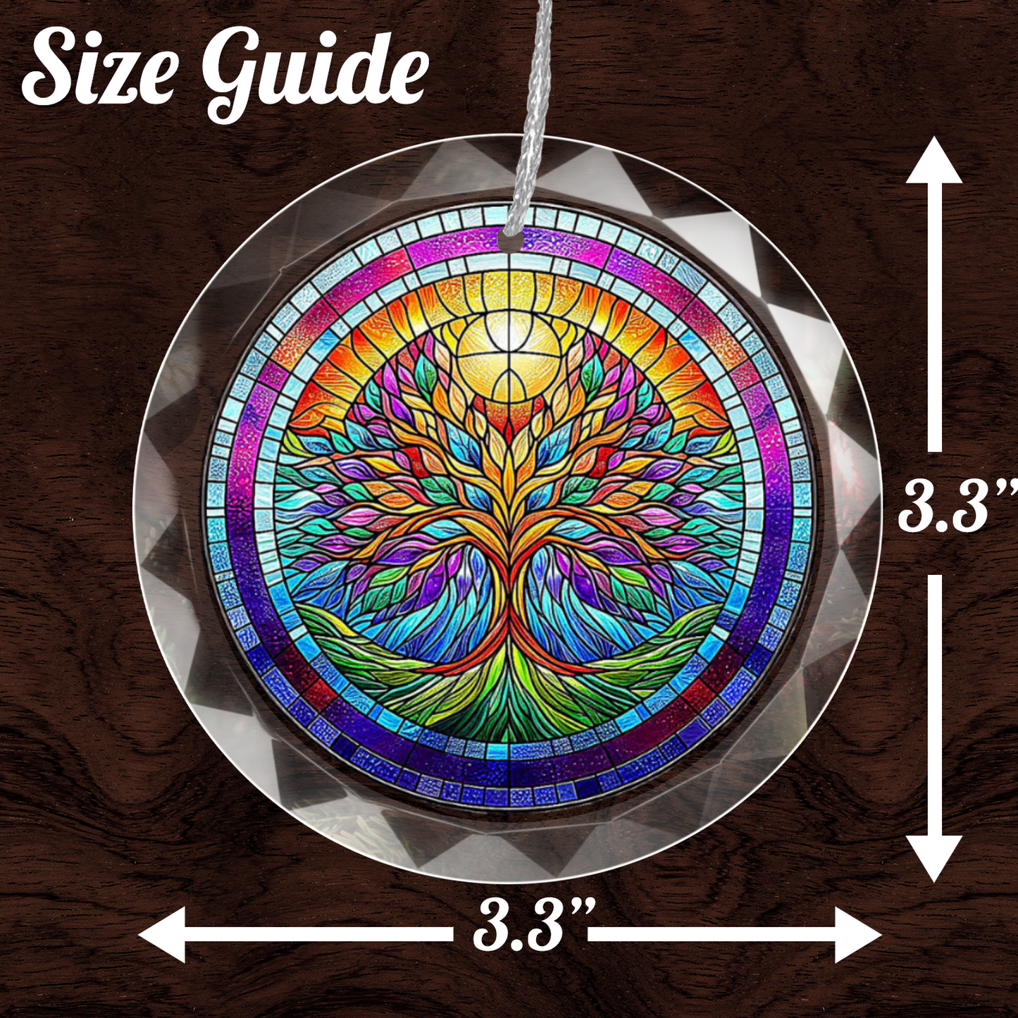 Stained Glass Style Tree of Life Ornament