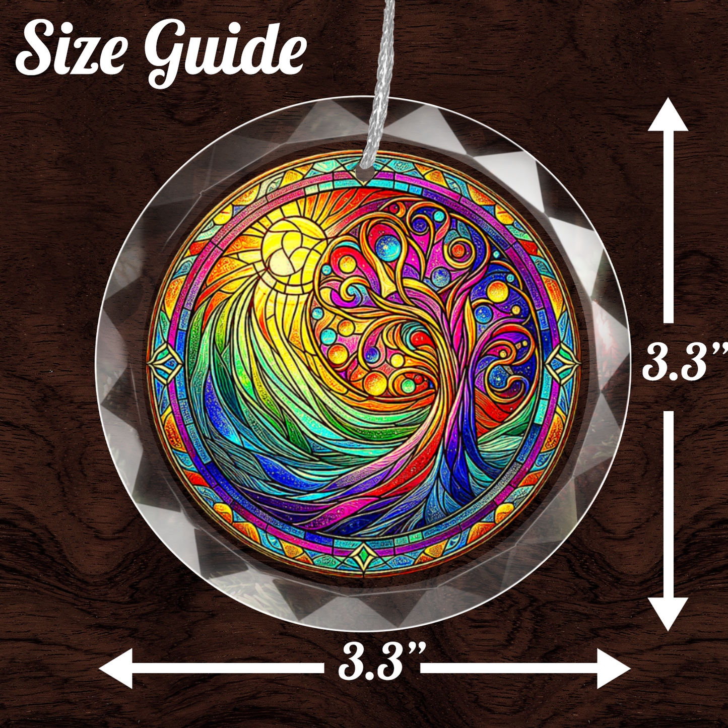 Stained Glass Style Tree of Life Ornament