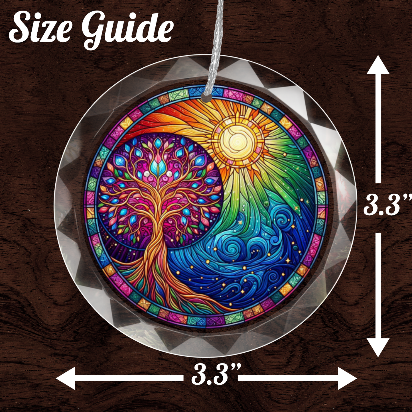 Stained Glass Style Tree of Life Ornament