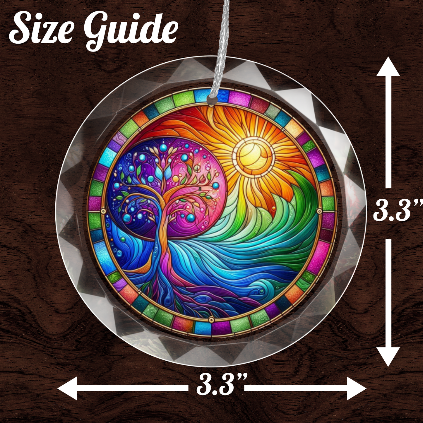 Stained Glass Style Tree of Life Ornament