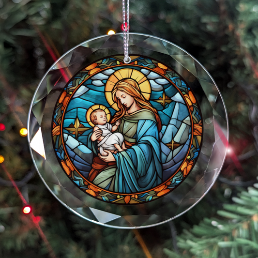 Virgin Mary and Baby Jesus Ornament and Keychain