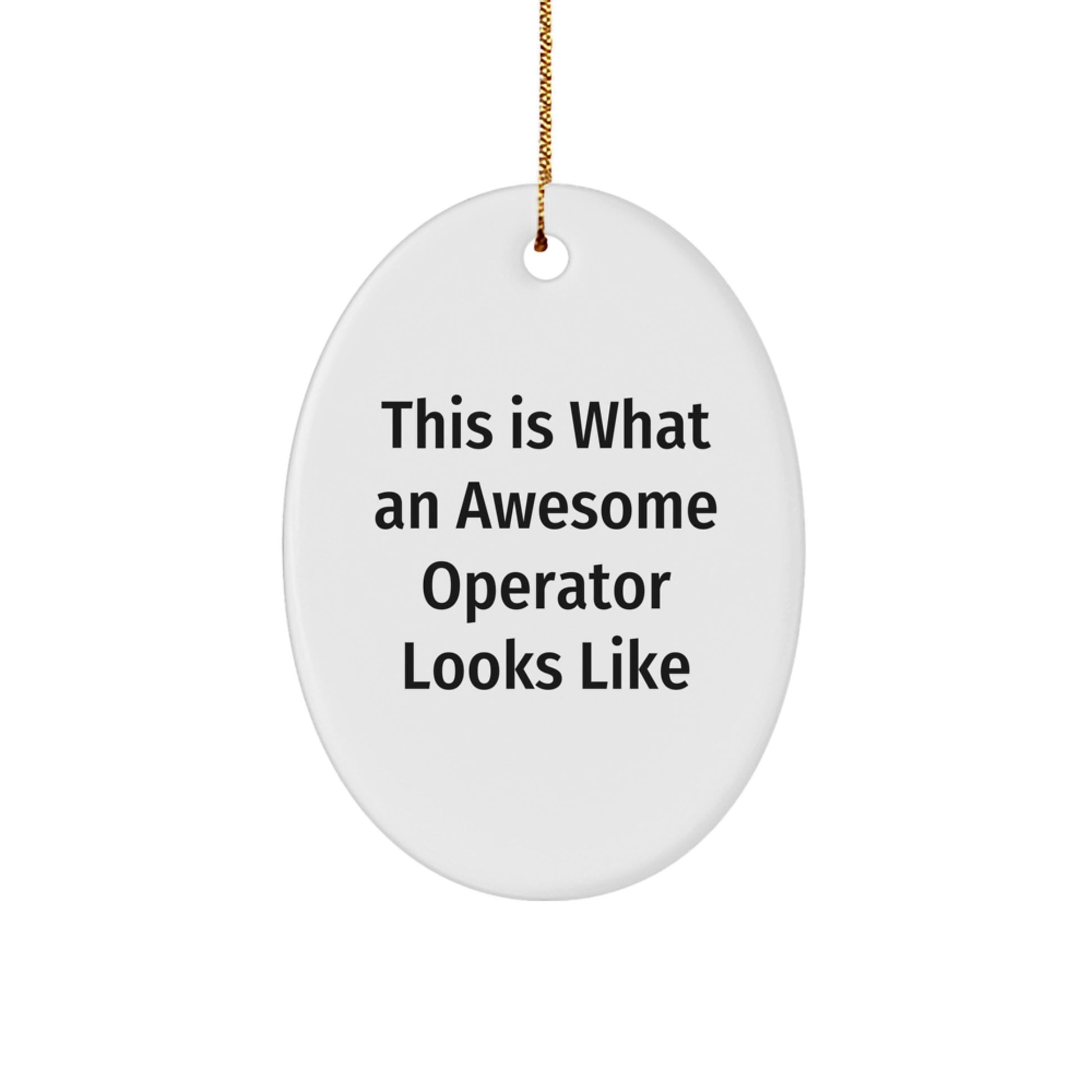 Funny Operator Gifts from Friends for Christmas - Oval Ornament with 'This Is What An Awesome Operator Looks Like' Quote - Image 1