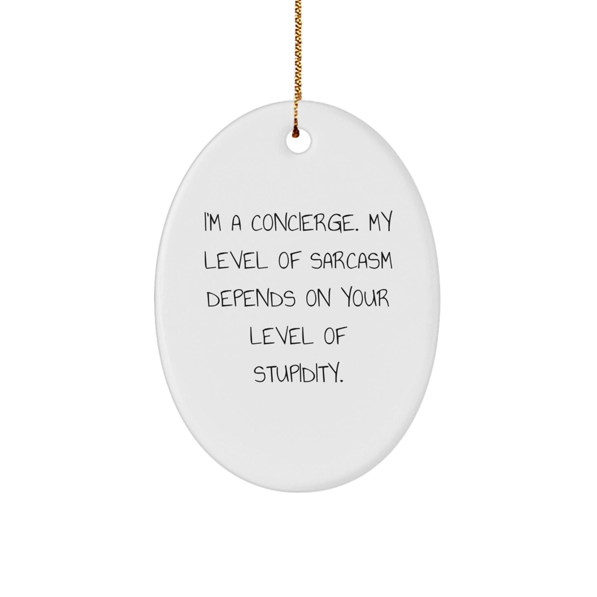 Funny Concierge Gifts for Women, Oval Ornament Christmas Unique Gifts from Men, Friends, Coworkers, and Family - Image 1