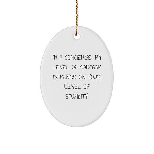 Funny Concierge Gifts for Women, Oval Ornament Christmas Unique Gifts from Men, Friends, Coworkers, and Family - Image 1
