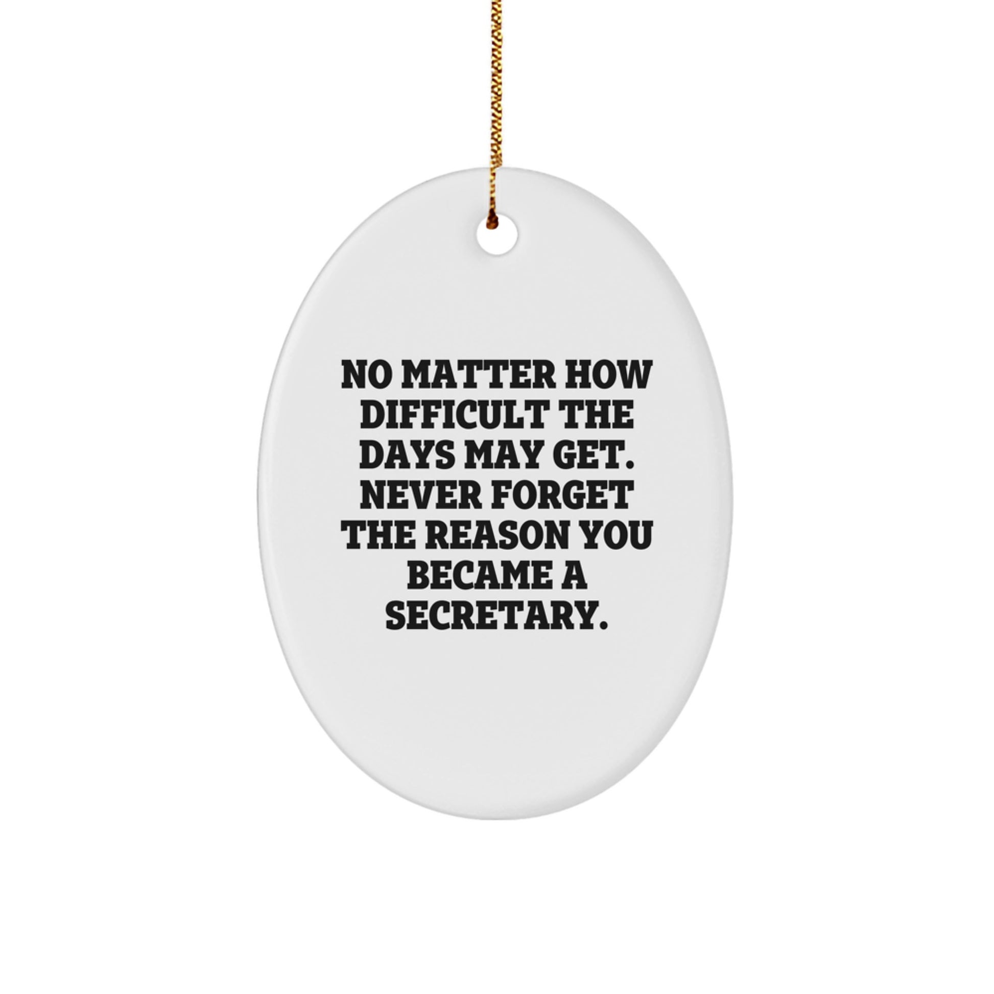 Funny Inspirational Gifts for Secretary Friends Family Christmas Oval Ornament from Men to Women Coworkers - Image 1