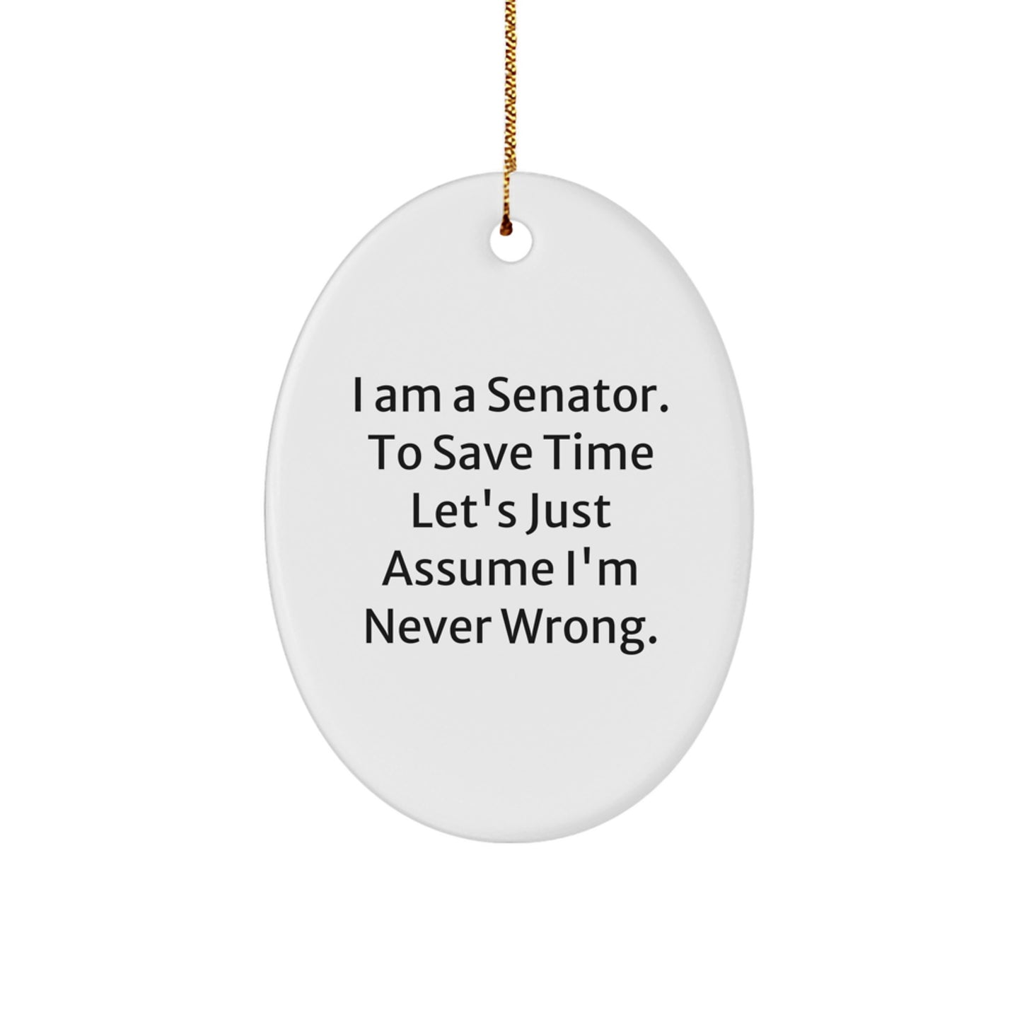 Funny Senator Oval Ornament Gifts from Friends or Family for Senator Christmas Unique Presents - Image 1