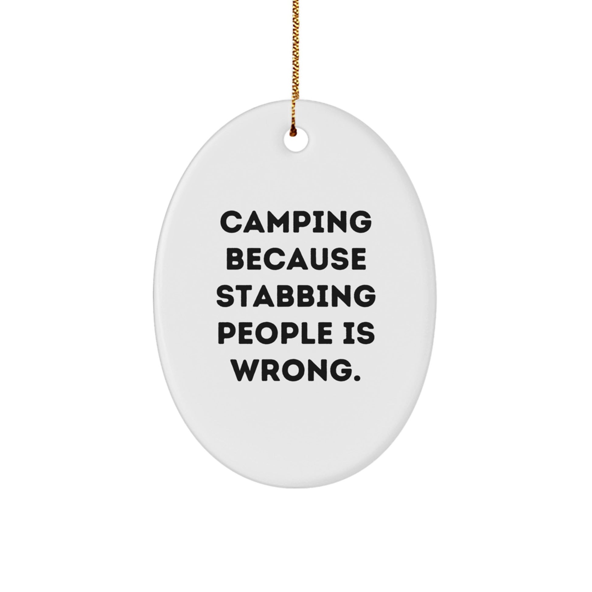 Camping Oval Ornament Gifts from Friends for Camping Enthusiasts - Funny Oval Ornament Christmas Unique Gifts for Men Women - Image 1