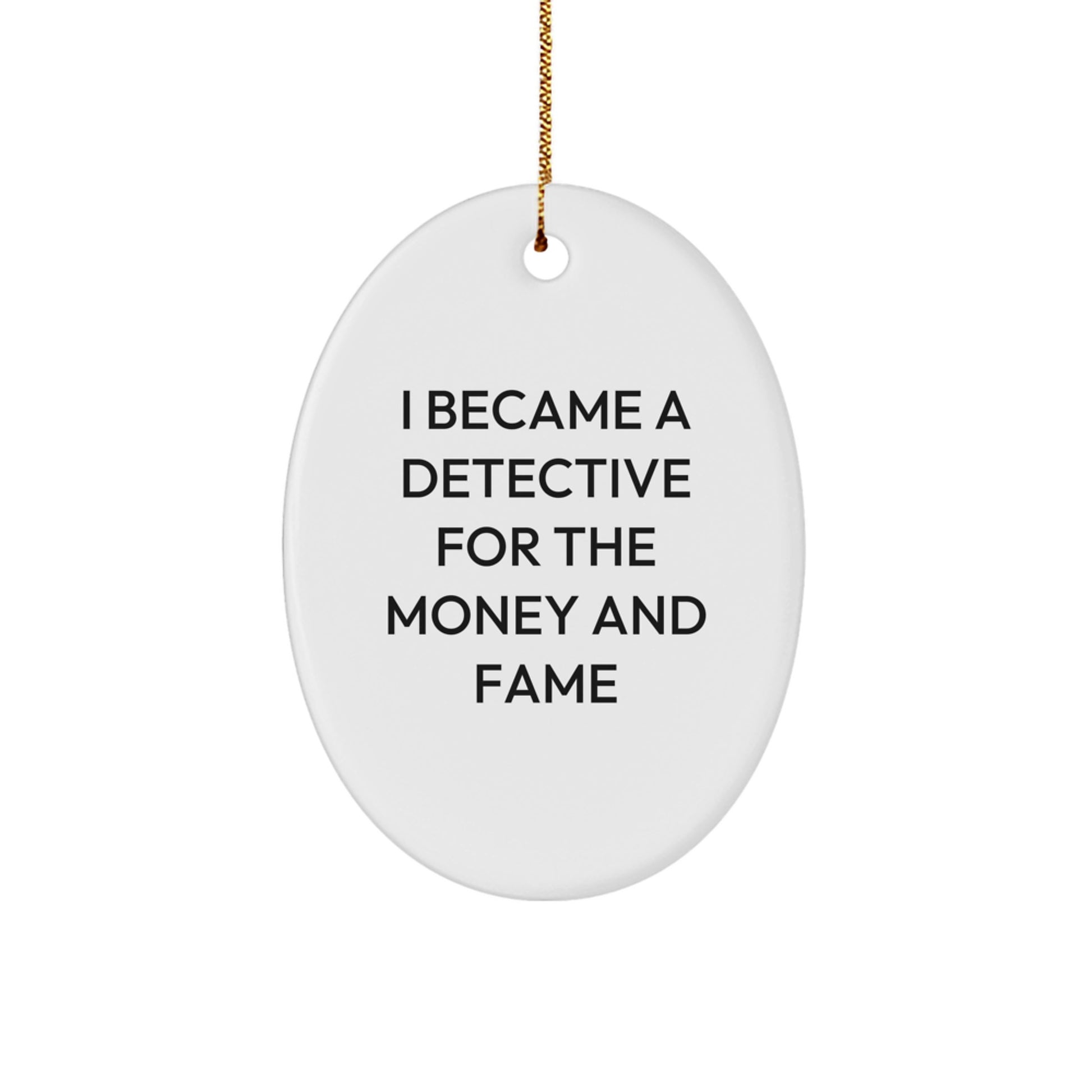 Funny Detective Oval Ornament Gifts from Friends for Christmas Unique - Image 1