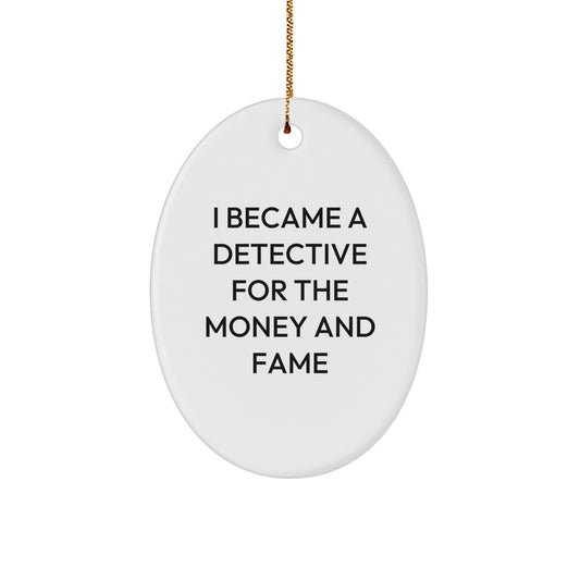 Funny Detective Oval Ornament Gifts from Friends for Christmas Unique - Image 1
