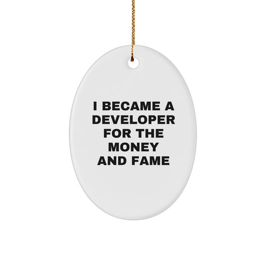 Funny Developer Quotes Oval Ornament Gifts from Friends for Men - Image 1