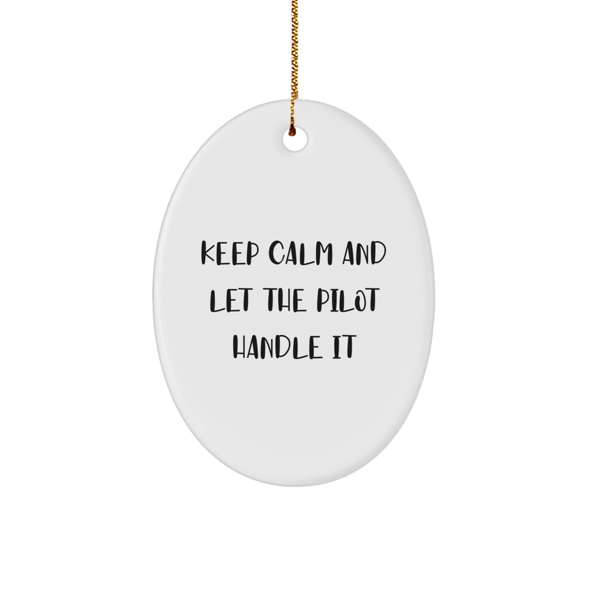 Funny Pilot Oval Ornament Gifts from Men to Pilot Friends - Keep Calm And Let The Pilot Handle It Christmas Unique Gifts - Image 1