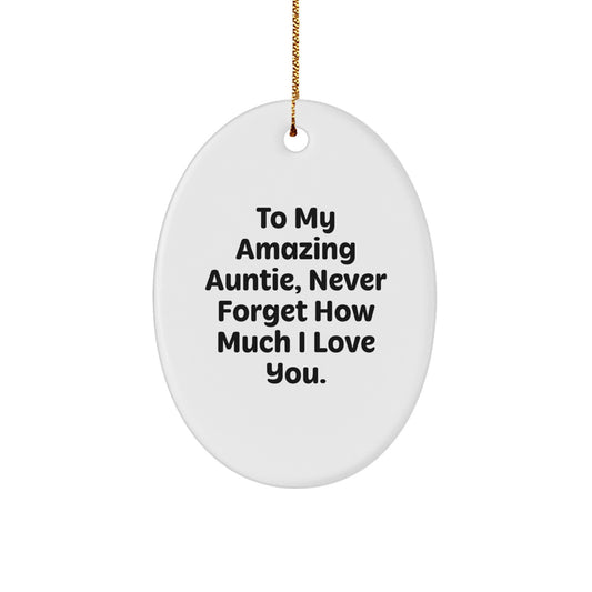To My Amazing Auntie, Beautiful Oval Ornament, Christmas Unique Gifts from Family - Image 1