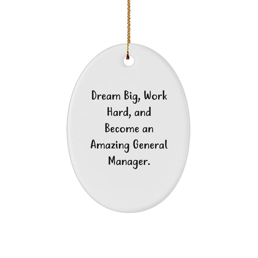 Inspirational General Manager Gifts - Oval Ornament 'Dream Big' for Christmas - Image 1