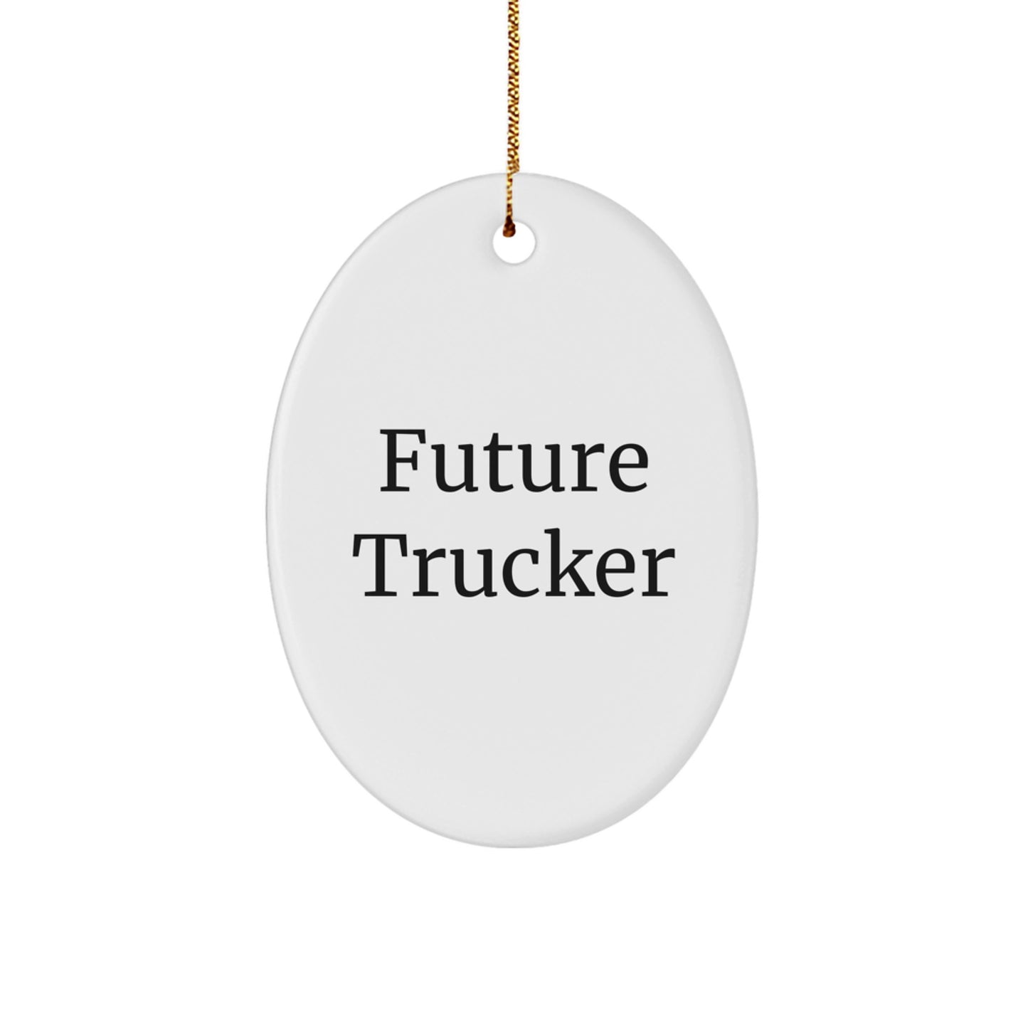 Funny Future Trucker Oval Ornament, Gifts for Trucker from Family, Oval Ornament for Trucker - Image 1