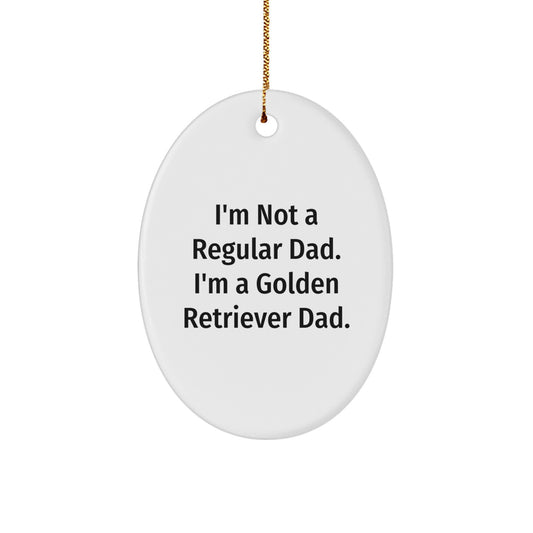 Golden Retriever Dad Gifts for Men, Funny Oval Ornament, Christmas Unique Gifts from Friends - Image 1