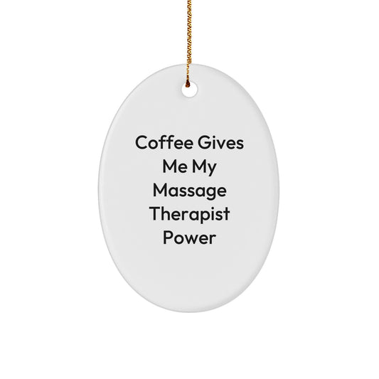 Massage Therapist Gifts from Friends for Christmas with Fun Quote Oval Ornament - Image 1