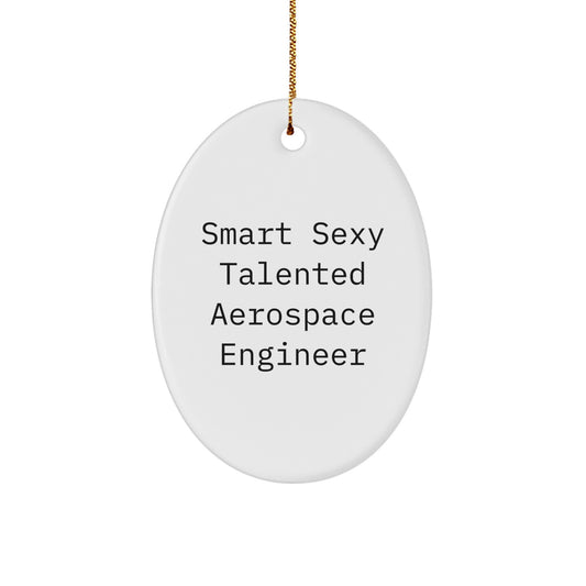 Funny Aerospace Engineer Oval Ornament Gifts from Friends, Christmas Unique Gifts for Men Women Family Coworkers - Smart Sexy Talented Aerospace Engineer - Image 1
