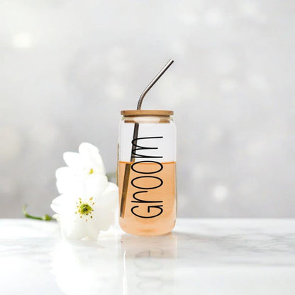 Groom Wedding Tumbler with Bamboo Lid