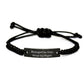 Biologist By Day, Ninja By Night - Funny Rope Birthday Unique Gift for Men, Women, or Friends, Adjustable Black Rope Bracelet with Engraved Quote, Gifts from Family, Coworkers, or Friends - Image 1