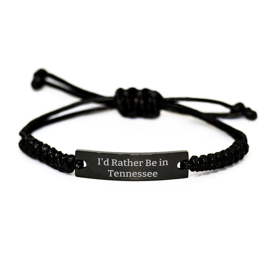 Tennessee Rope Bracelet, 'I'd Rather Be In Tennessee' Quote, Adjustable Gift for Tennessee Men, Women, Friends, Coworkers, and Family - Image 1