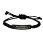 Funny Nurse Rope Bracelet Gifts from Friends and Family, Christmas Unique Presents for Nurses, 'Keep Calm And Let The Nurse Handle It' Black Stainless Steel Bangle - Image 1